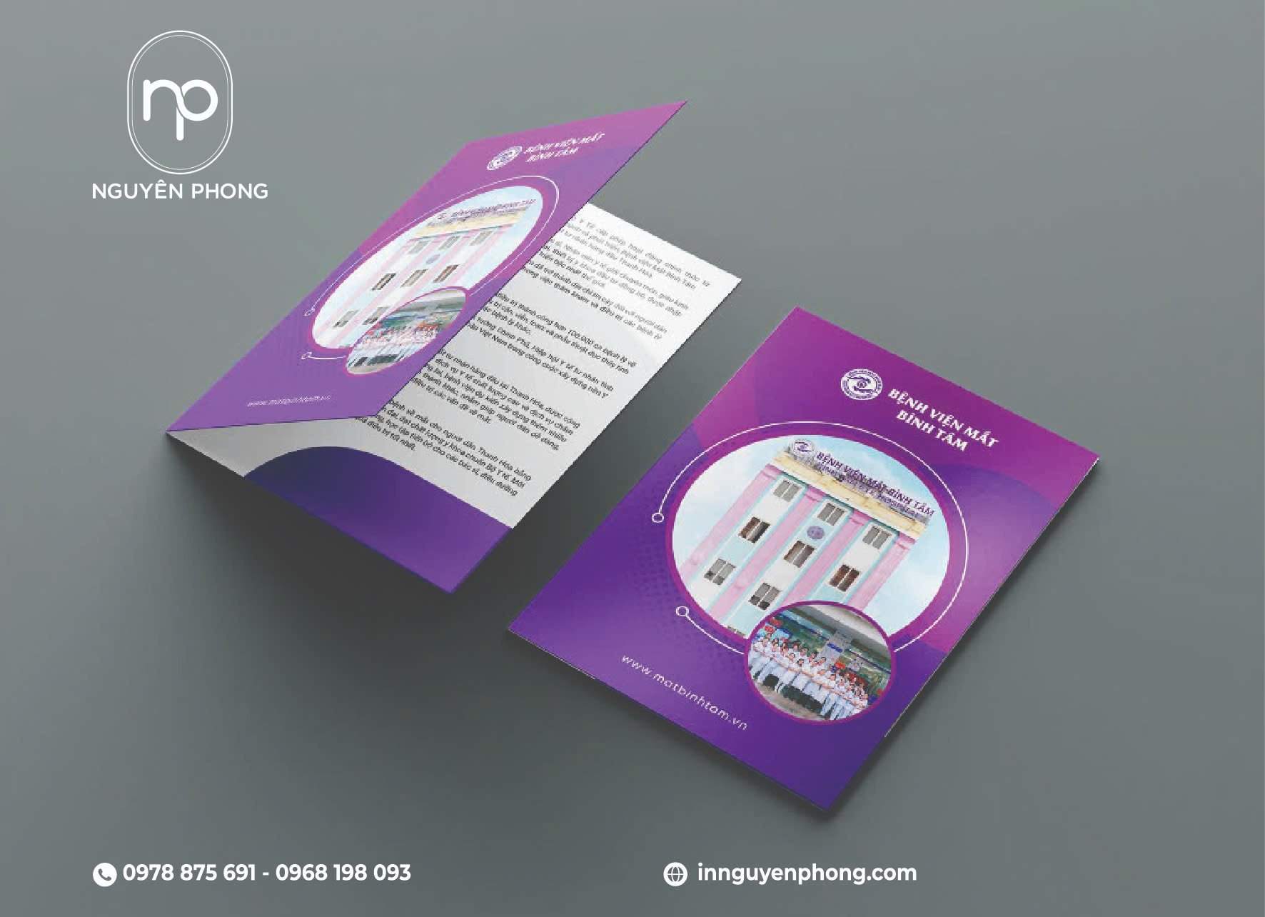 Mẫu thiết kế folder màu tím 
